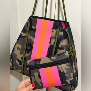 Camo Neoprene Tote Bag & Wristlet
